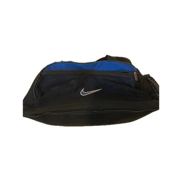 Vintage Nike Blue Black Gym Duffel Bag 18x10x10 - Picture 1 of 5